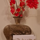 Valentine's Hearts colourful handmade card with bow & ribbon