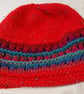 Handknit chunky wool hat col 5 Red Jolly Xmas - Image 4