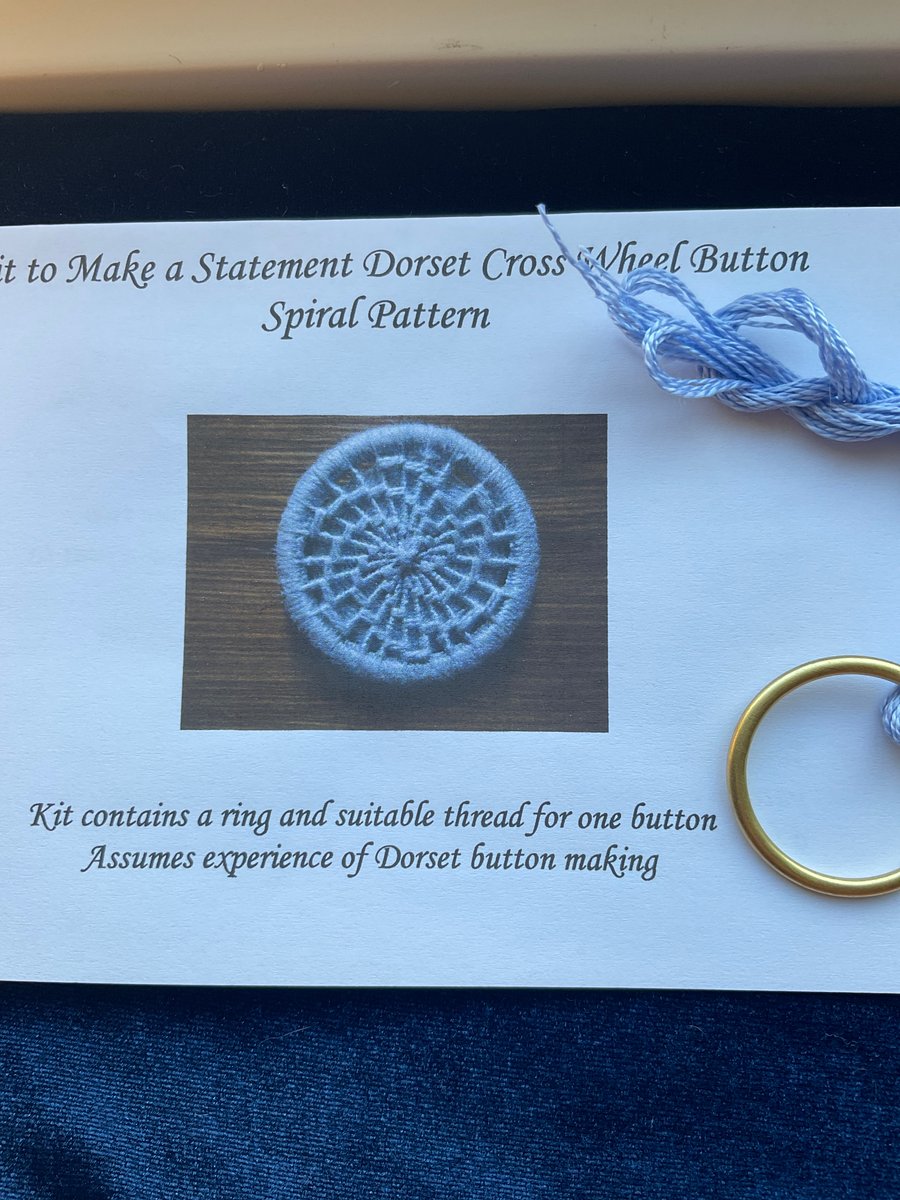 Kit to Make a Statement Dorset Button, Spiral Design, Pale Blue 