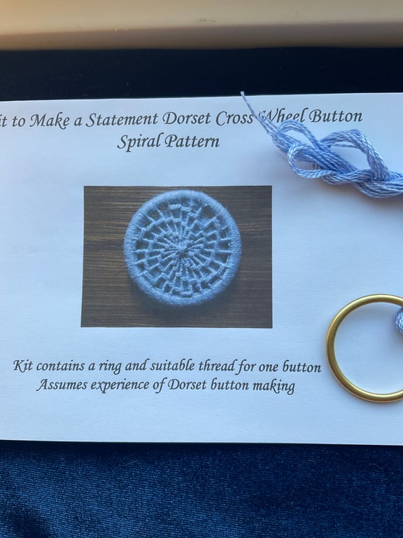 Kit to Make a Statement Dorset Button, Spiral Design, Pale Blue 