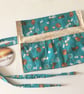 Green Cat roll up pencil case for kids, cats cotton fabric Perfectly Imperfect - Image 2