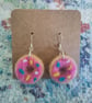 Needle-felted donut earrings