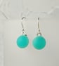 Aqua matt glass drop earrings - Image 4