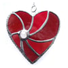 Red Swirl Heart Stained Glass Suncatcher 063 Ruby Wedding