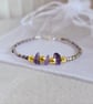 Purple Beaded Gemstone Bracelet 