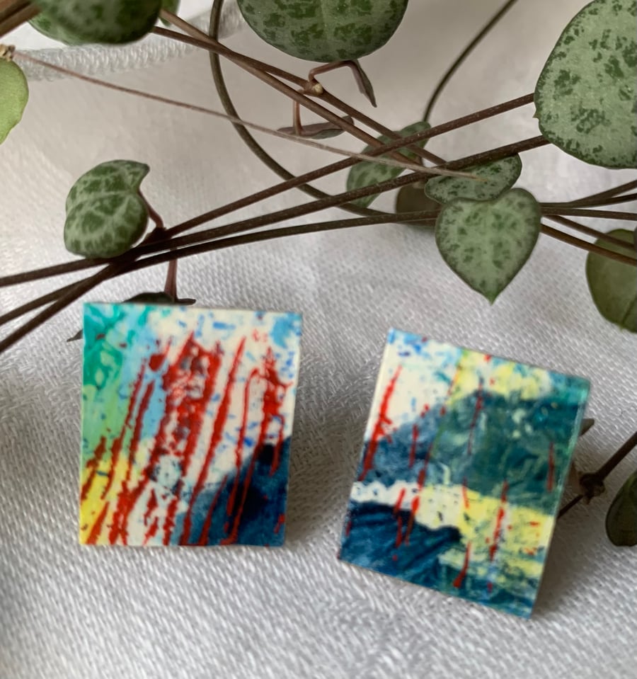 Stainless steel post earrings 