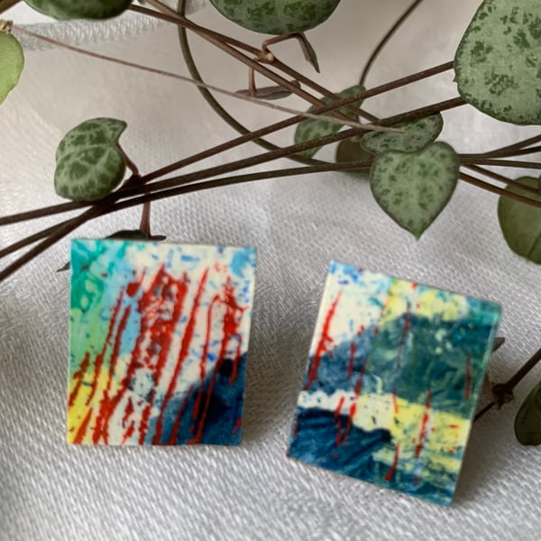 Stainless steel post earrings 