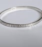 Sterling Silver Bangle, bark textured