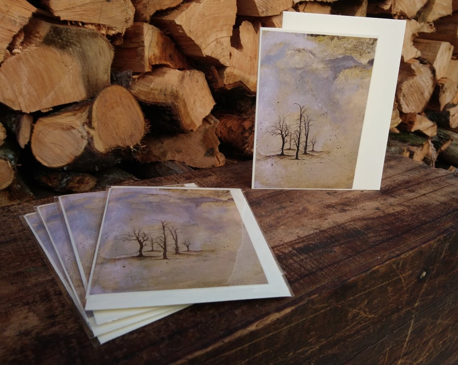A6 pack of 5 Blank Tree, Woodland Tree cards - Design, Weaving Magic  