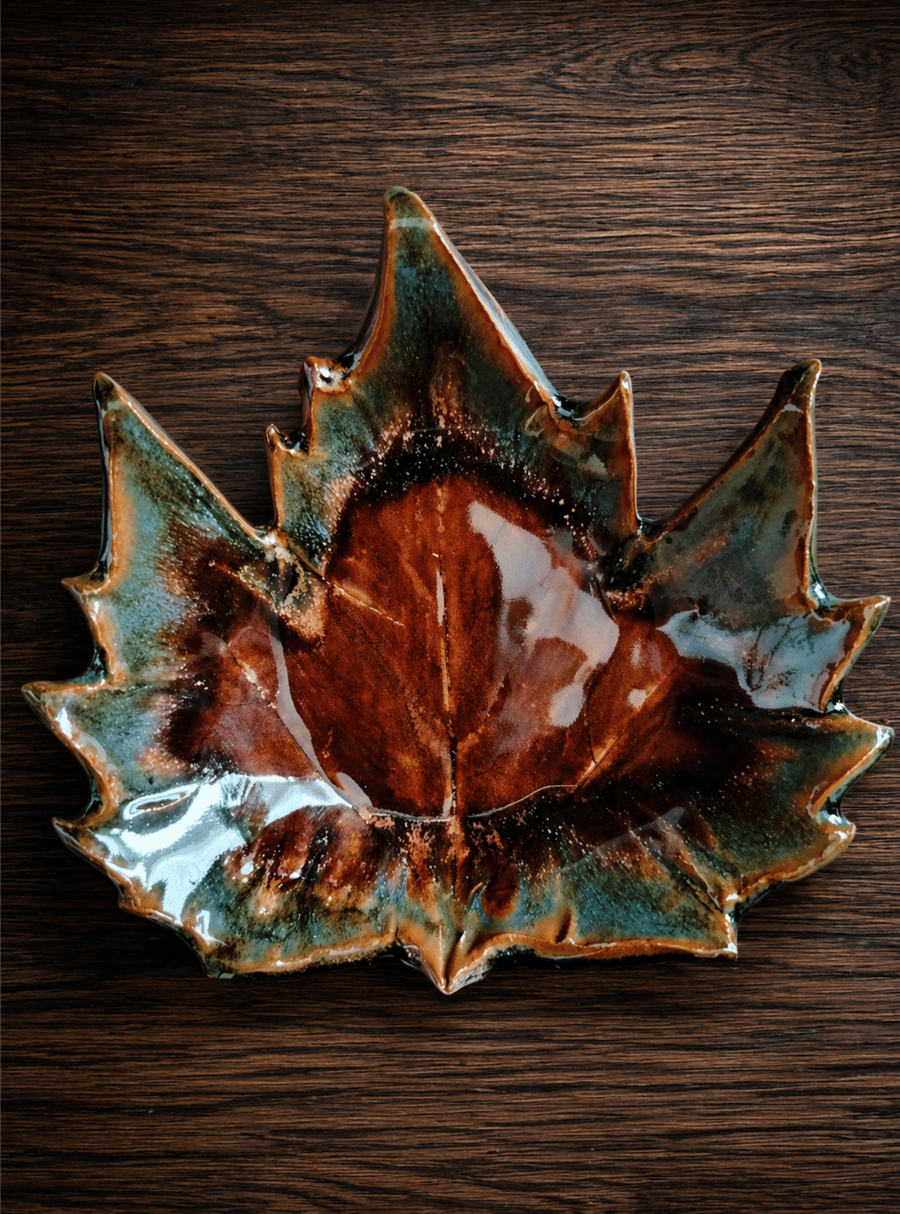 Autumn leaf trinket dish