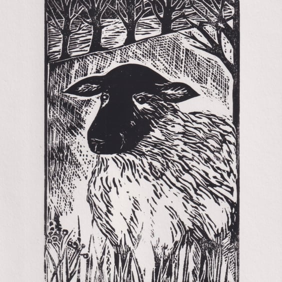 Sheep - original linocut