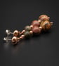  Picasso jasper and copper gemstone handmade drop earrings , Pisces jewelry - Image 1