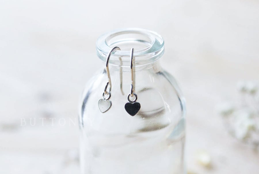 Tiny Heart Earrings Sterling Silver Dainty Jewellery Bridal Jewellery Gifts for 