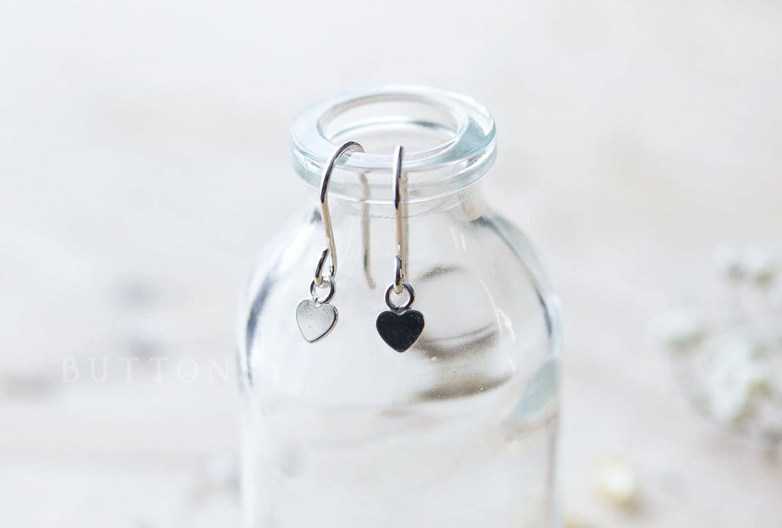 Tiny Heart Earrings Sterling Silver Dainty Jewellery Bridal Jewellery Gifts for 