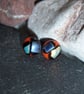 Multicoloured glass stud earrings - Image 3