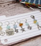 Seaside Gemstone Stitch Markers - Amazonite, Aventurine & Aquamarine - Set of 6