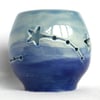 18-406 Hand thrown stoneware pottery tea light holder