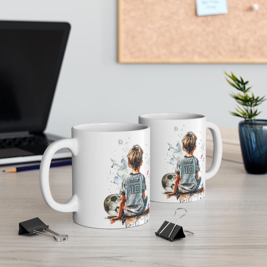 Personalised Football Player Mug - Ceramic Cup for Sports Lovers