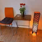 Vintage Wooden Loom Table with Wrought Iron Legs
