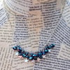 SALE Silver Star Charm Blue Bead Handmade Necklace
