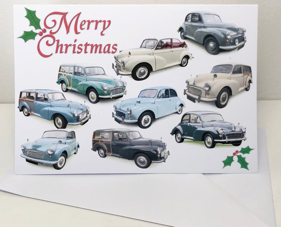 Morris Minors Christmas Card - Merry Christmas or Seasons Greetings