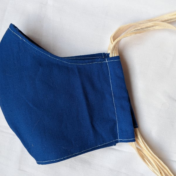 Blue cotton face mask
