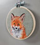 Fox mini hoop, handmade hanging decoration, embroidered - Image 3