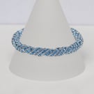 Russian Spiral Bracelet in Sparkly Blue and Silver