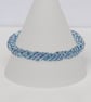 Russian Spiral Bracelet in Sparkly Blue and Silver