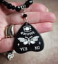 Black Ouija Planchette Necklace with Black Glass Beads - Image 5