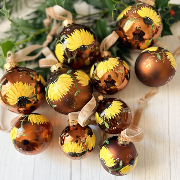 Sunflower Christmas Bauble 