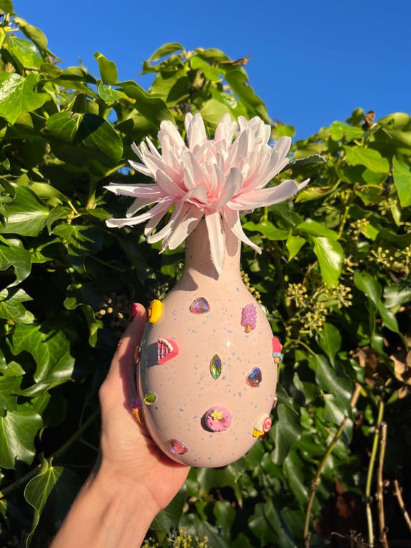 Pink Vase - 3D Candy Rhinestone vase  - flower vase  - Christmas Gift