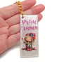 Gift for a Special Teacher, Appreciation Keyring with Girl and Flowers