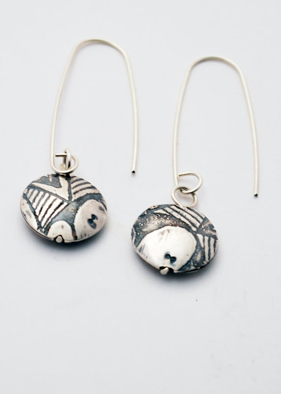 Classic Silver Capsule Drop Earrings