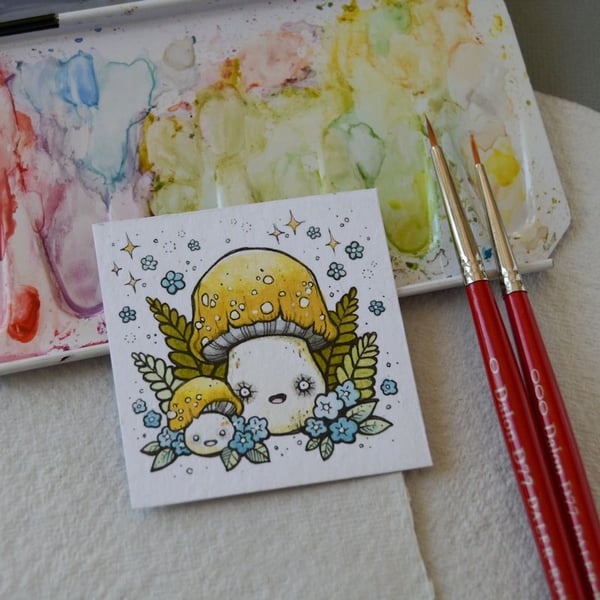 mushroom month - day 9 - original twinchie illustration