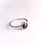 Sterling silver stacking ring with garnet - Image 1