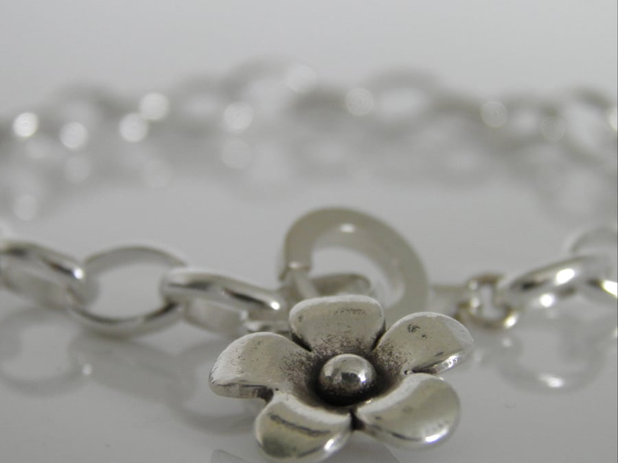 Silver Flower Bracelet 