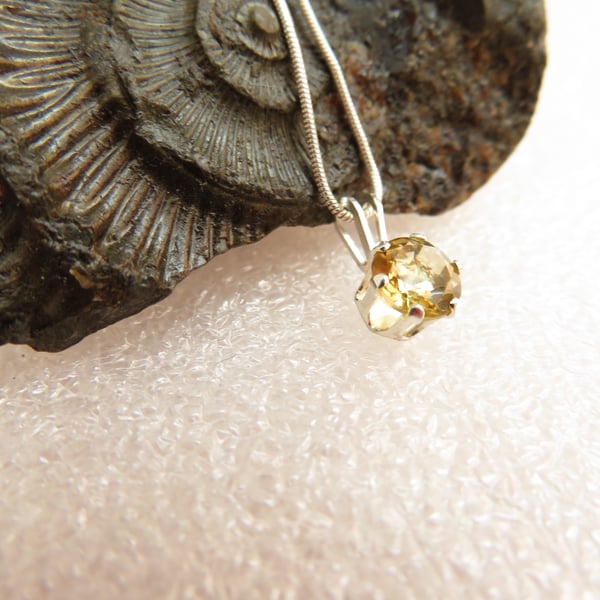 Sparkly Beer Quartz Pendant with or without Sterling Silver Chain