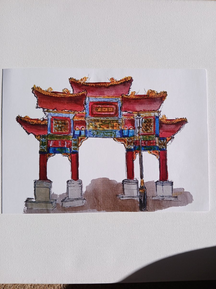China Town Arch Liverpool watercolour print A5