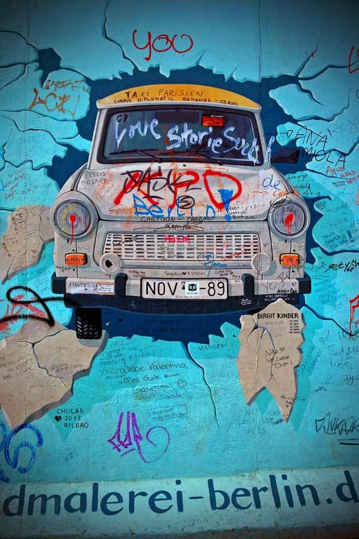 Berlin Wall Graffiti Artwork Street Art Mural Germany 12"x18" Print