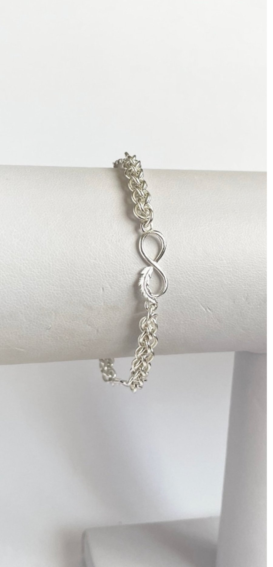 Infinity Symbol Sterling Silver Chainmaille  Bracelet