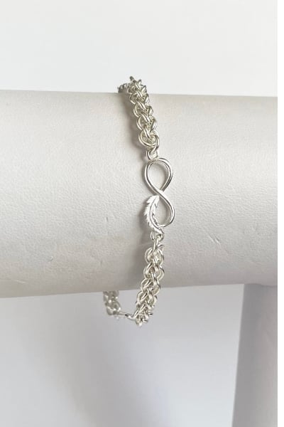 Infinity Symbol Sterling Silver Chainmaille  Bracelet
