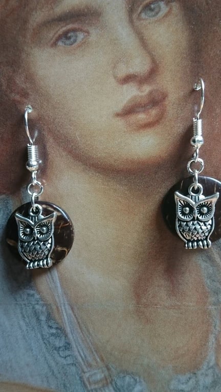 Owl earrings woodland themed 