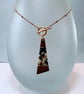 Resin & Walnut Trapezoid  Pendant Charm Necklace. - Image 3