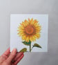 Sunflower card, blank card, flower card, thinking of you, Summer