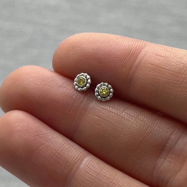 Petite Yellow Daisy Stud Earrings