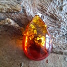 Amber Ombre Sunset and Sterling Silver Necklace. Baltic Amber, Gift for Her