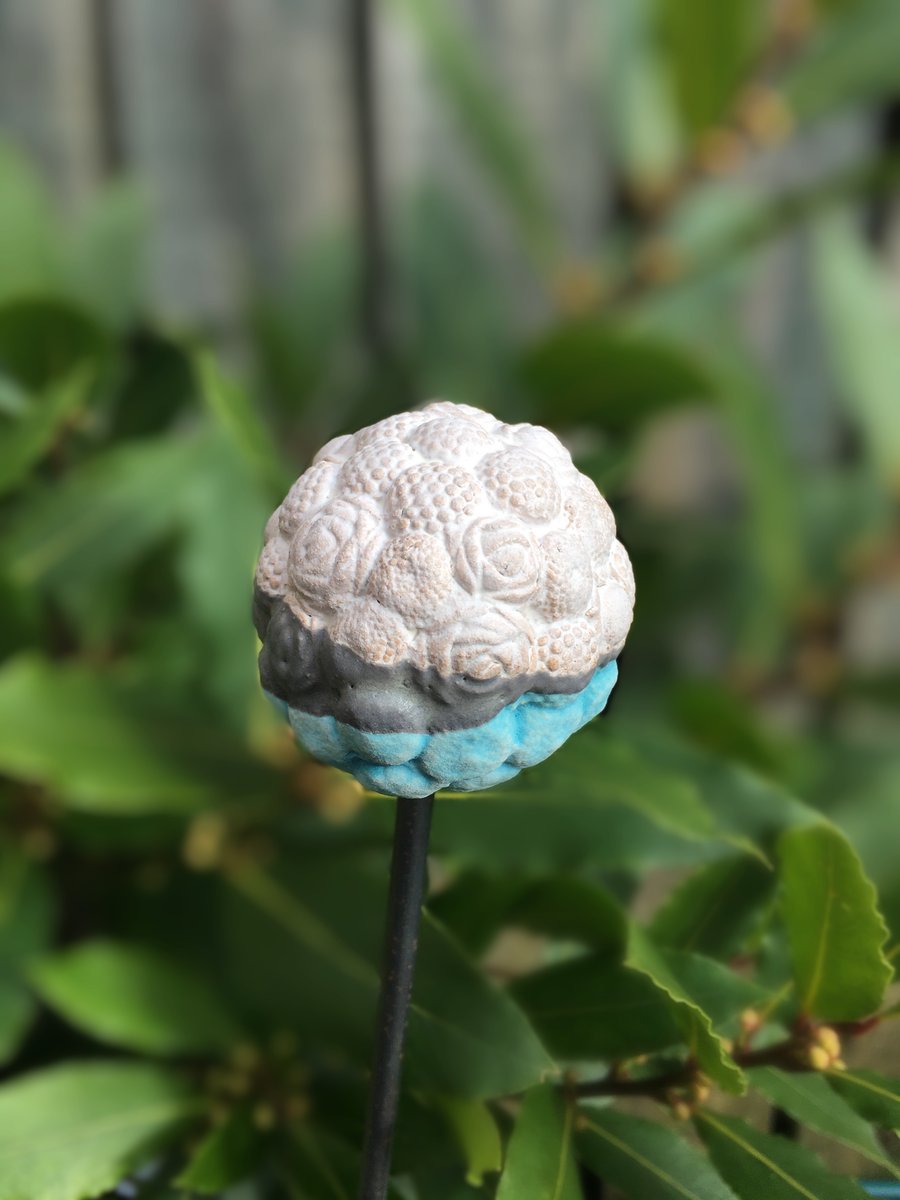 Ceramic garden stake, handmade garden art, indoor or outdoor garden stake