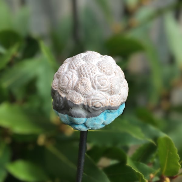 Ceramic garden stake, handmade garden art, indoor or outdoor garden stake