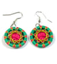 Textile Button Earrings - Image 3